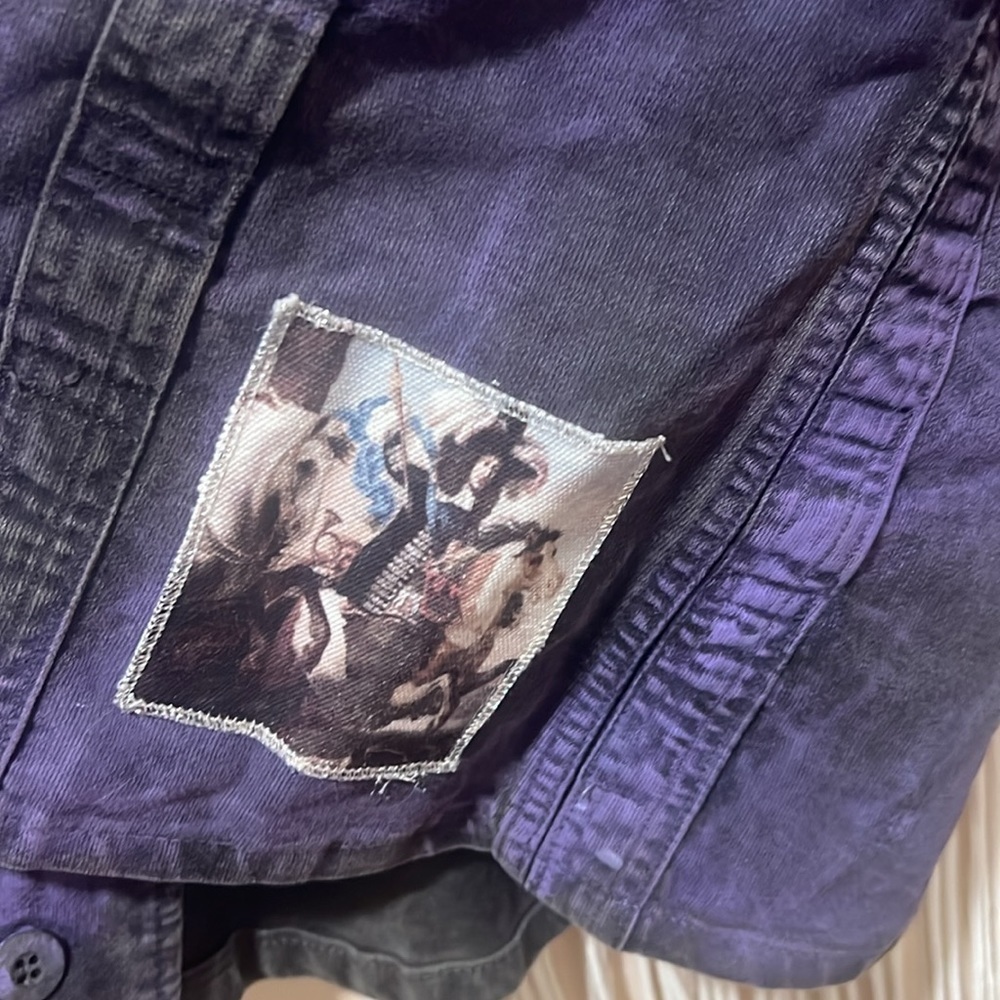 Purple Cotton Jacket Size S/M Chore coat - Picture 6 of 9